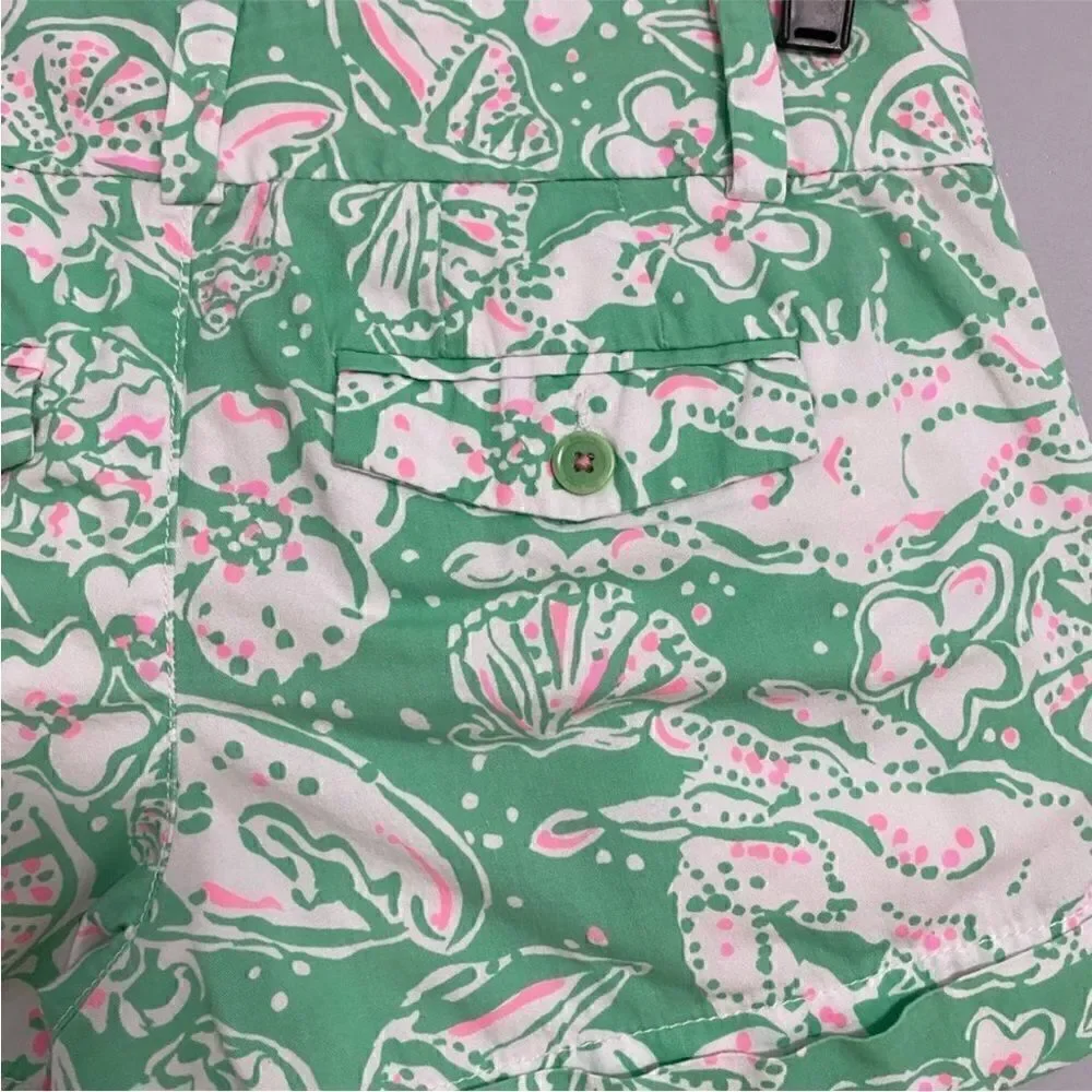 Lilly Pulitzer Barclay Green and Pink Short Women Size 0